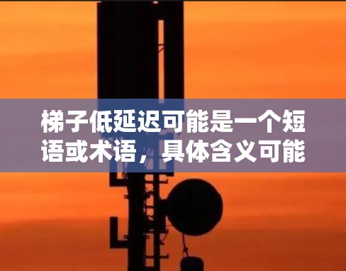 梯子低延迟可能是一个短语或术语，具体含义可能因上下文而异。以下是一些可能的解释